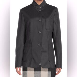 Rag‎ & Bone Sid Pique Stand Collar Black Blazer Jacket Size 6